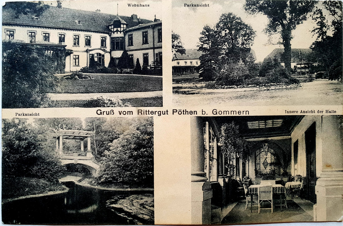 Ansichtskarte um 1900 - AntikGut Pöthen - Gutshaus im Jerichower Land